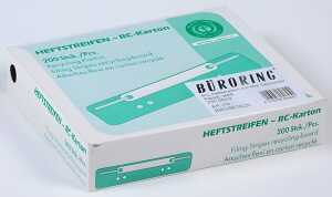 Heftstreifen kurz RC-Recycling mit Metalldeckleiste, weiß