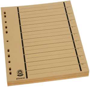 Büroring Trennblätter A4 gelb vollfarbig, schwarzer Orgadruck