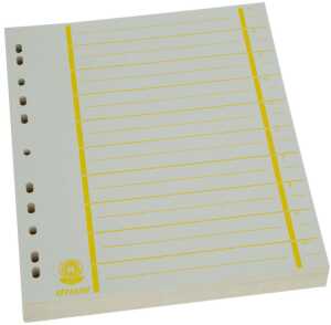 Büroring Trennblätter A4 gelb chamois, farbiger Orgadruck