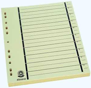Büroring Trennblätter A4 180g/qm chamois, schwarzer Orgadruck