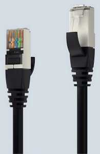 Patchkabel CAT 6A S/FTP, 7,5m, schwarz