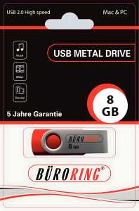 Speicherstick, USB 2.0 mit drehbarer Metall-Abdeckung