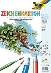 Zeichenkarton A3 25BL weiß FOLIA 8400 120g