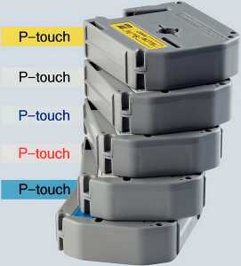Schriftbandkassette 9mmx8m weiß/blau für P-touch