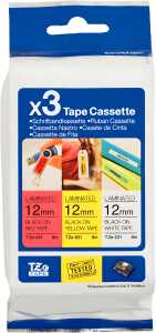 Schriftbandkassetten 3-er Set 1 x TZe-231 schwarz auf weiß