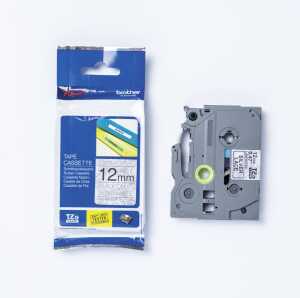 Schriftband Spitzen 12mm silber/schwarz BROTHER TZEMPSL31