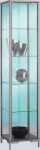 Standvitrine schmal Dekor Silber mit vollverglastem...