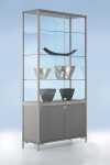 Staufachvitrine 800 Dekor Silber mit vollverglastem...