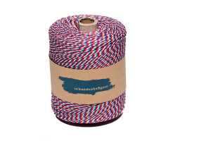 Urkunden-Heftgarn blau/weiß/rot Rolle ca. 360m