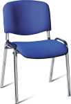 Besucherstuhl mit Chromgestell, blau gepolsterte Sitz-...
