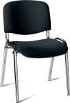 Besucherstuhl mit Chromgestell, sw gepolsterte Sitz- und...