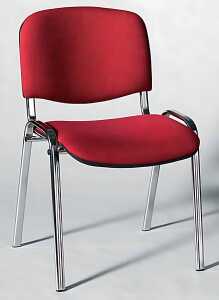 Besucherstuhl mit Chromgestell, bordeaux gepolsterte Sitz- und Rückfl.
