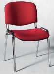 Besucherstuhl mit Chromgestell, bordeaux gepolsterte...
