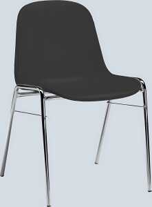 Besucherstuhl mit Chromgestell Sitzschale 4 Stück Polyamid anthrazit