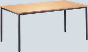 Mehrzwecktisch 1200 mm x 600 mm Höhe 720 mm, Buche/schwarzgrau