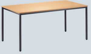 Mehrzwecktisch 1200 mm x 800 mm Höhe 720 mm, Buche/schwarzgrau