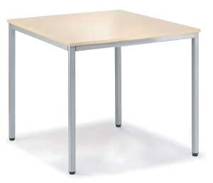 Mehrzwecktisch 800 mm x 800 mm Höhe 720 mm, Ahorn/alusilber