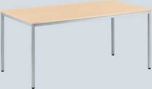 Mehrzwecktisch 1200 mm x 600 mm Höhe 720 mm, Ahorn/alusilber