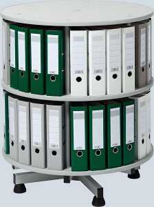 Ordner-Drehsäule 2 Etagen bis zu 48 Ordner, 800mm Ø x 930mm Höhe