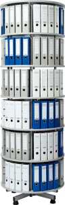 Ordner-Drehsäule 6 Etagen bis zu 144 Ordner, 800 mm Ø x 2390mm Höhe