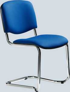 Polsterschwinger Chromgestell gepolstertete Sitz 3 Stück dunkelblau