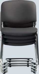 Polsterschwinger Chromgestell gepolstertete Sitz 3 Stück dunkelgrau