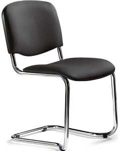 Polsterschwinger Chromgestell gepolstertete Sitz 3 Stück schwarz