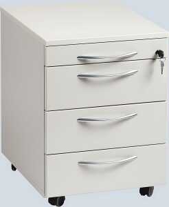 Rollcontainer mit Metallschüben Farbe Lichtgrau