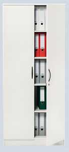 Flügeltürenschrank weiß inklusive 4 Holz-Fachböden