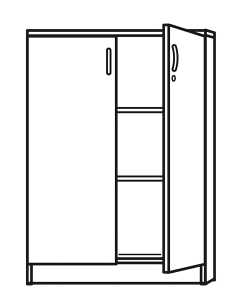 Flügeltürenschrank ahorn inklusive 2 Holz-Fachböden 1145x800x420mm