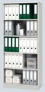 Regal lichtgrau inklusive 4 Holz-Fachböden