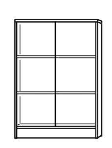 Regal lichtgrau inkl 2 Holz-Fachböden Mitteltrennwand 1145x1200x420mm
