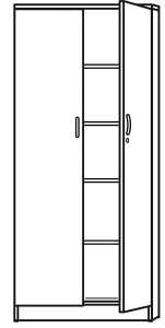 Flügeltürenschrank buche inklusive 5 Holz-Fachböden