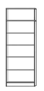 Regal lichtgrau inklusive 5 Holz-Fachböden
