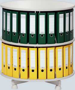 Ordner-Drehsäule 2 Etagen bis zu 48 Ordner,800mm Ø, einzeln drehbare