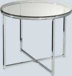 Glastisch XABI rund, Chrom/Glas ESG-Sicherheitsglas