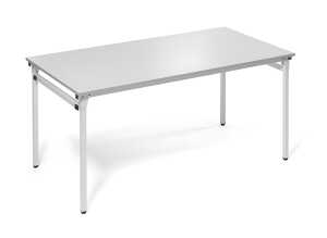 Klapptisch, 1600 x 800, lichtgrau/alusilber, 4 Fuß