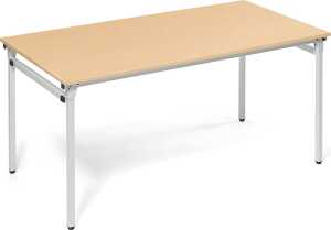 Klapptisch, 1200 x 600, buche/alusilber, 4 Fuß