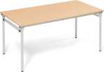 Klapptisch, 1400 x 700, buche/alusilber, 4 Fuß