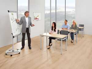 Klapptisch, 1200 x 600, ahorn/alusilber, 4 Fuß