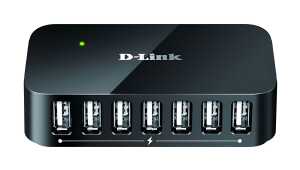 7-Port USB 2.0 Hub 7x USB A-Port, 1x Uplink Mini-B-Port