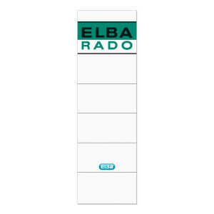ELBA Ordner-Rückenschild "rado" kurz, 8 cm, weiß, Aufdruck, 10 Schild