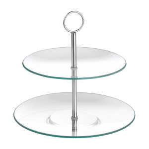 2-stufige Etagere COOKIE aus transparentem Glas
