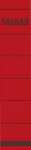 Rückenschild selbstklebend, kurz, schmal, 36 x 190mm, 10er Poly rot
