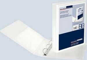 Falken Präsentationsringbuch A4 weiß 4-Ring D-Mechanik 40 mm 3 Taschen