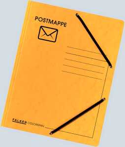 Falken Falken Postmappe Karton gelb mit Gummizug, 10er Poly