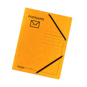 Falken Postmappe Karton gelb mit Gummizug, 10er Poly
