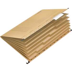 Projekt- und Personalmappen, 230g/m²-Kraftkarton 6 Trennblättern braun