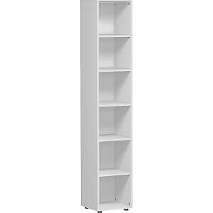 Regal 6 OH m. Standfüßen Lichtgrau 400x420x2160 Flex