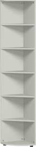 Eckabschlußregal 6 OH 2160x400x400 mit Standfüßen, Lichtgrau, Flex